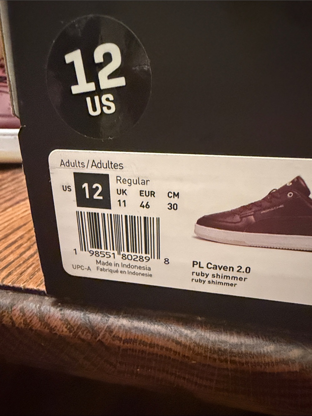 Puma Men’s Burgundy Low-Top Sneakers - Picture 7 of 7